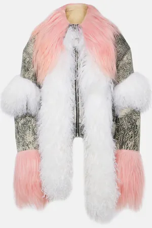 The Attico Veste en cuir et shearling