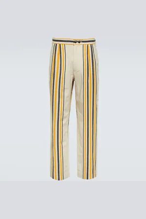 BODE Pantalon droit Namesake rayé en coton