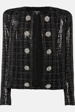 Balmain Veste en tweed à sequins