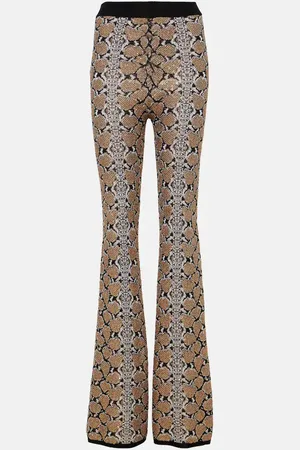 Balmain Pantalon évasé à motif serpent