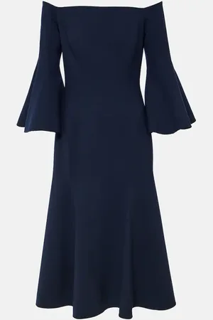 Oscar de la Renta Robe midi en laine mélangée