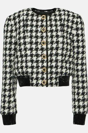 Balmain Veste en tweed à carreaux