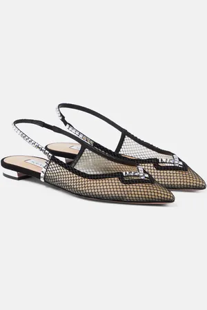 Aquazzura Ballerines Forbidden Love en résille et daim