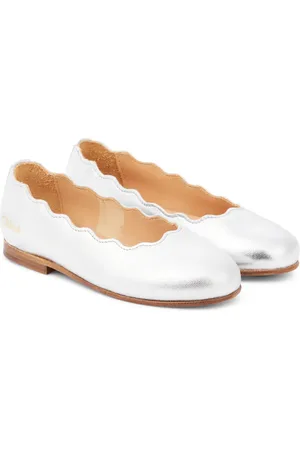Chloé Chloé Kids Ballerines Lauren en cuir métallisé