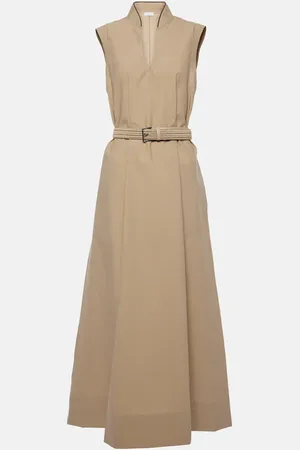 Brunello Cucinelli Robe longue en coton mélangé