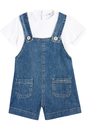Il gufo Bébé – Set t-shirt et salopette en coton mélangé