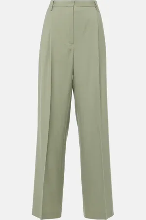 DRIES VAN NOTEN Pantalon droit à taille mi-haute en laine