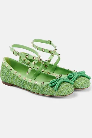VALENTINO GARAVANI Ballerines Rockstud en tweed