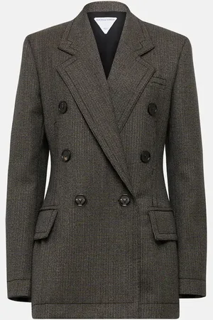 Bottega Veneta Blazer en laine à carreaux