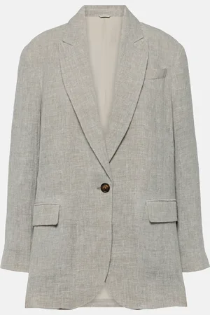 Brunello Cucinelli Blazer oversize en lin mélangé
