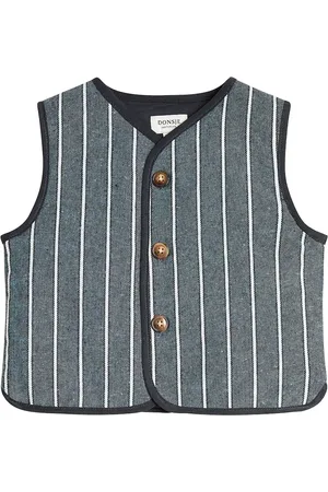 Donsje Bébé – Gilet Ririo rayé en coton et lin