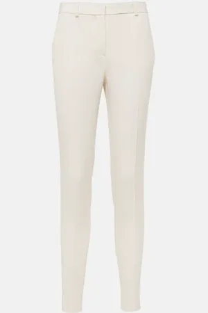 VERSACE Pantalon slim à taille haute en laine