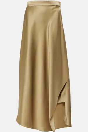 Loro Piana Jupe longue Alin asymétrique en soie