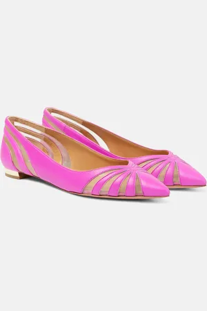 Aquazzura Ballerines The Spy en cuir et résille