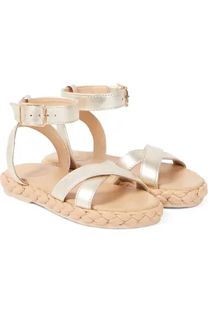 Chloé Chloé Kids Sandales en cuir métallisé