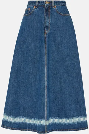 VALENTINO Jupe midi VGold en jean