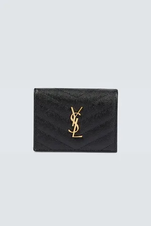 Saint Laurent Portefeuille en cuir grainé