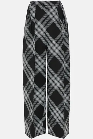Burberry Pantalon ample en laine à carreaux
