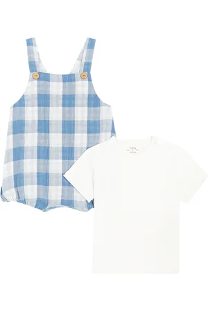 Il gufo Bébé – Set t-shirt et combi-short en coton