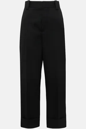 Bottega Veneta Pantalon ample raccourci en laine