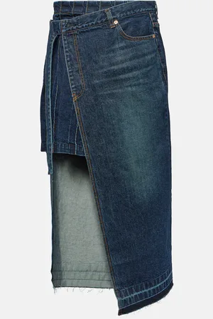 SACAI Jupe midi asymétrique en jean