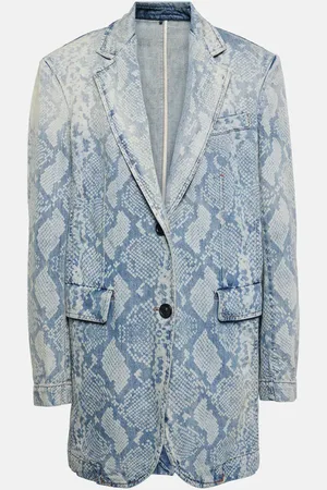 Sportmax Blazer en jean à motif serpent