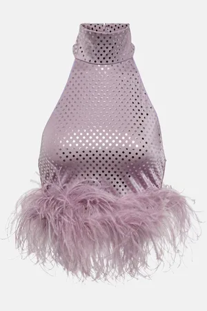 Oseree Oséree Robe Disco Plumage à plumes
