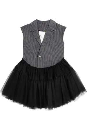 CAROLINE BOSMANS Robe rayée en tulle à ornements