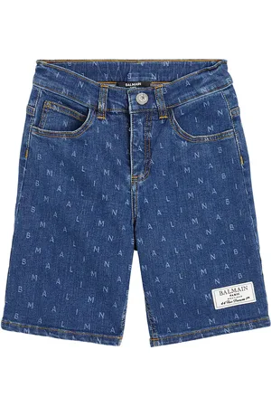 Balmain Short en jean à logo