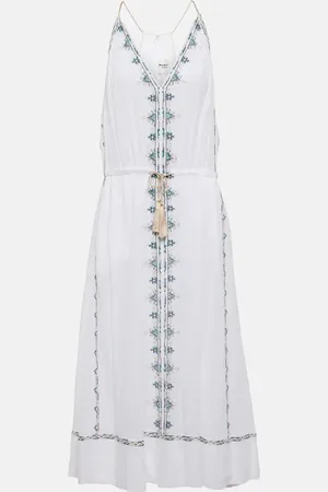 Marant Etoile Robe midi Siana brodée en coton