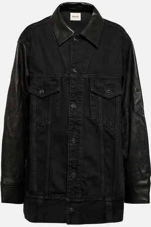 Khaite Veste Grizzo en jean et cuir