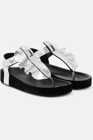 Isabel Marant Sandales Isela en cuir métallisé