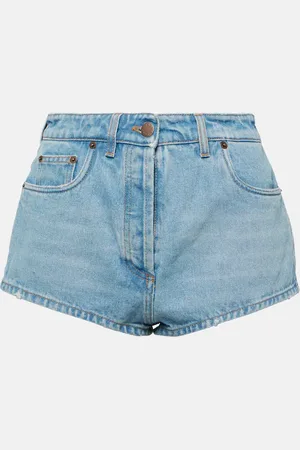 Prada Short à taille haute en jean