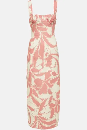 SIR Robe midi Belletto imprimée en lin