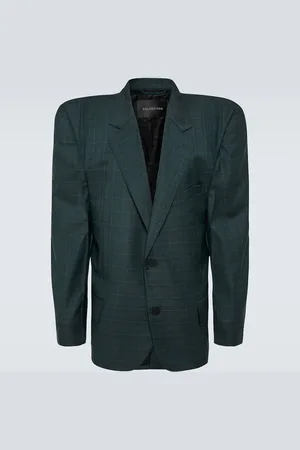 Balenciaga Blazer Boxy en laine à carreaux