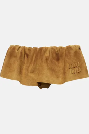 Miu Miu Mini-jupe en daim à logo