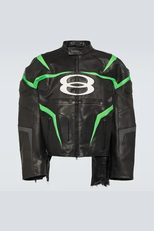Balenciaga Veste en cuir à logo