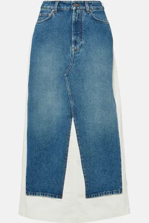 Jean Paul Gaultier Jupe longue en jean et coton