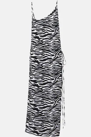 The Attico Robe midi à imprimé zèbre