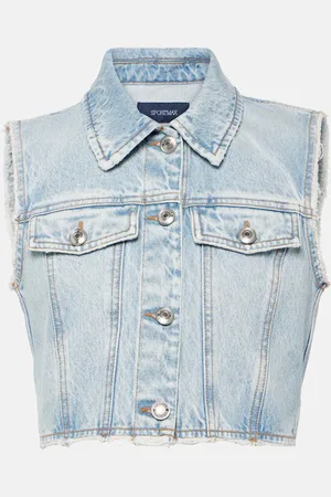 Sportmax Veste raccourcie sans manches en jean