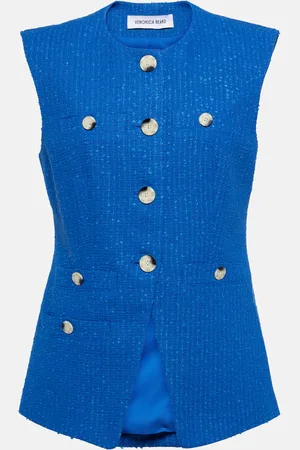 VERONICA BEARD Veste sans manches Tamara en tweed de coton mélangé