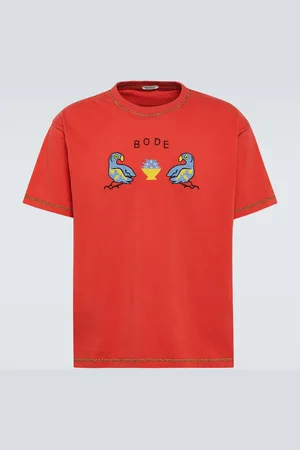 BODE T-shirt Twin Parakeet brodé en coton