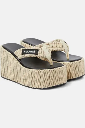 COPERNI Tongs à plateforme en raphia