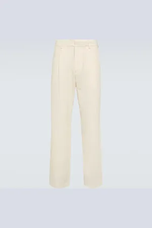 Auralee Pantalon droit en coton et soie