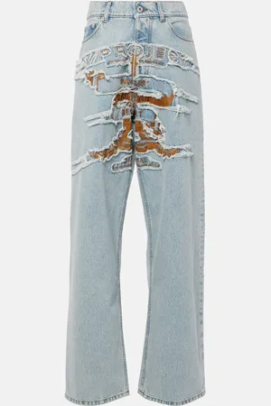 Y / PROJECT Jean ample brodé à taille haute