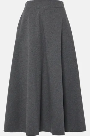 Brunello Cucinelli Jupe midi en coton mélangé