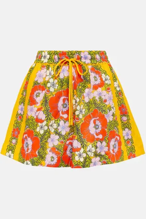 ALÉMAIS Alémais Short en lin à fleurs