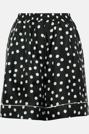 Dolce & Gabbana Short Capri en satin de soie à pois