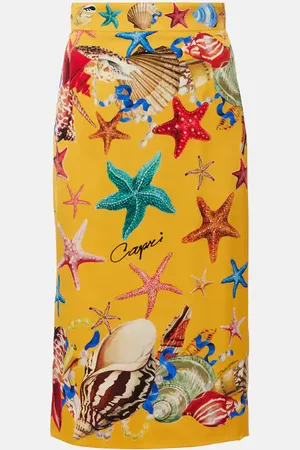 Dolce & Gabbana Jupe midi Capri en soie mélangée