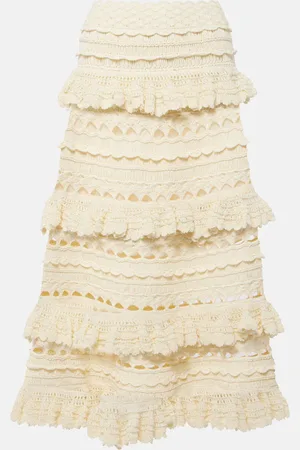 ZIMMERMANN Jupe midi Waverly en crochet de coton